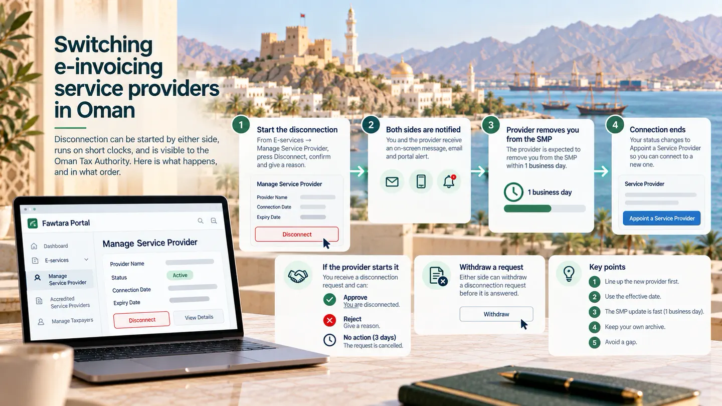 Switching e-invoicing service providers in Oman